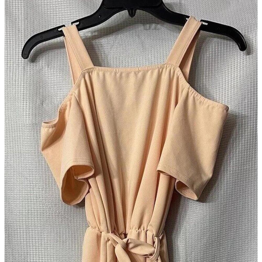 NWT Boohoo Womens Short Sleeve Plunge Ruffle Midi Belted Dress Size 10 Petite - Picture 10 of 11